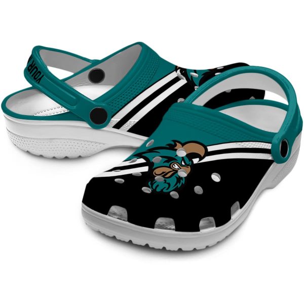 custom coastal carolina chanticleers striped accents clog high quality