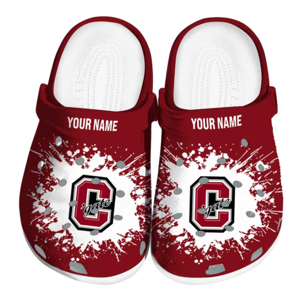 Custom Colgate Raiders Splatter Background Clog - VivaCrocs