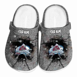custom colorado avalanche cracked ground texture clog best selling
