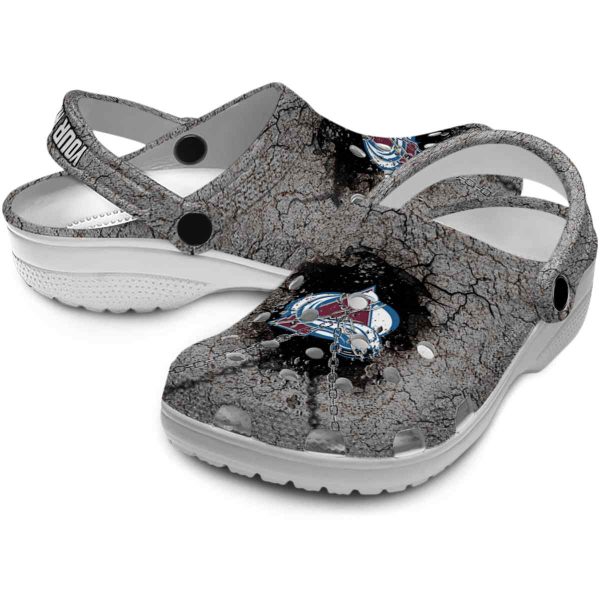custom colorado avalanche cracked ground texture clog high quality