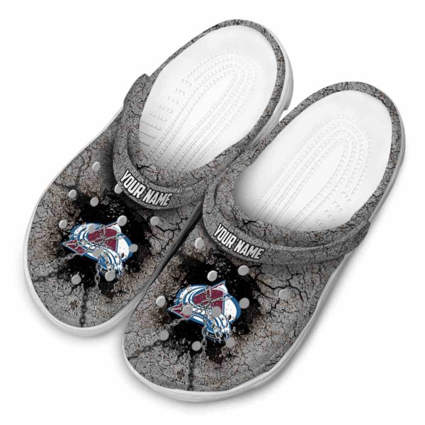custom colorado avalanche cracked ground texture clog latest model