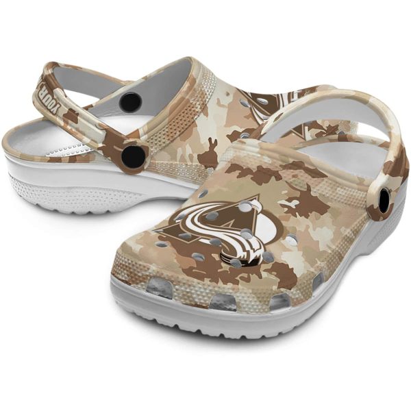 custom colorado avalanche desert camo clog high quality