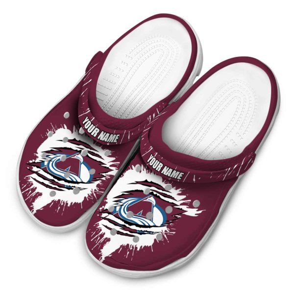 custom colorado avalanche splash motif background clog latest model