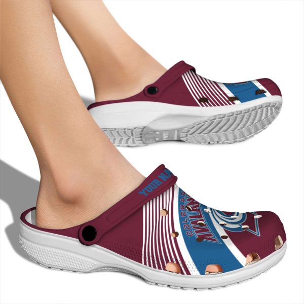 custom colorado avalanche vibrant dual tone clog fashion forward