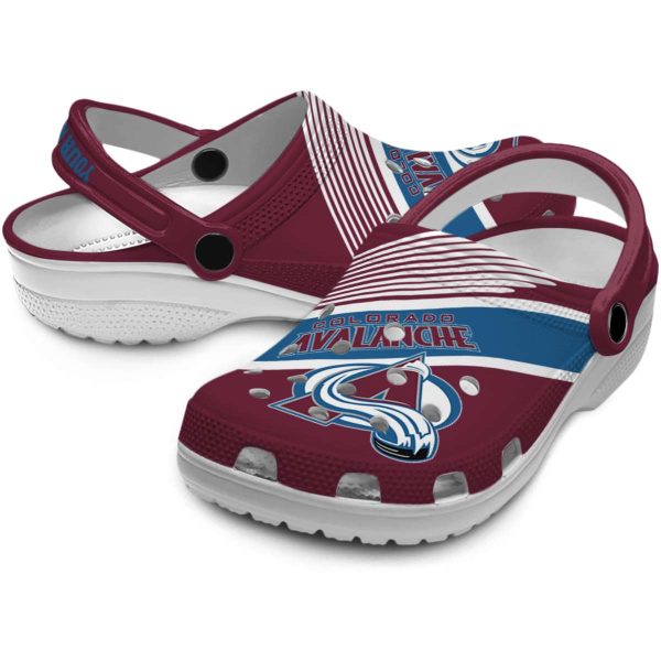custom colorado avalanche vibrant dual tone clog high quality