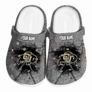 custom colorado buffaloes cracked ground texture clog best selling