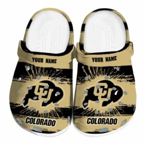 custom colorado buffaloes paint splatter graphics clog best selling
