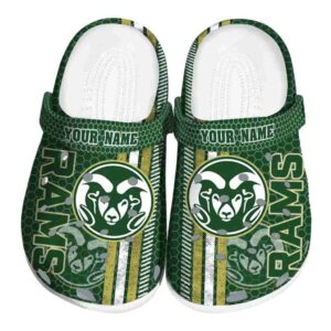 custom colorado state rams contrasting stripes clog best selling