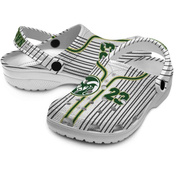 custom colorado state rams pinstripe pattern clog high quality