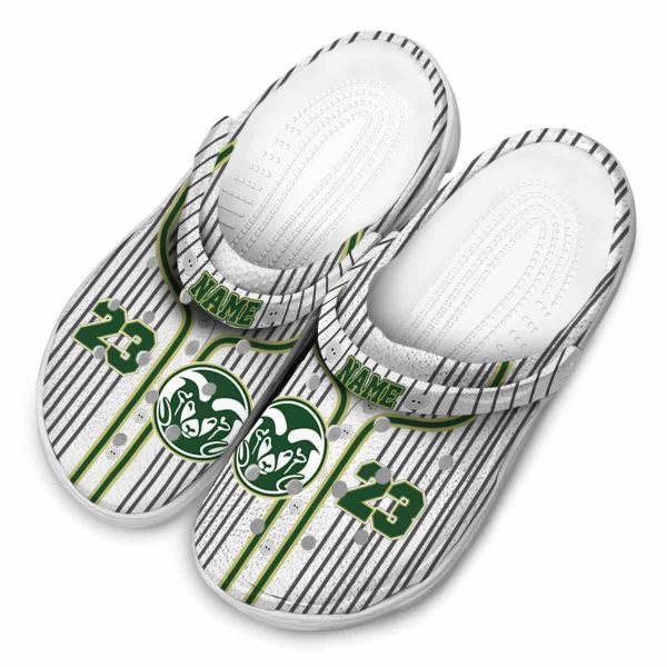 custom colorado state rams pinstripe pattern clog latest model