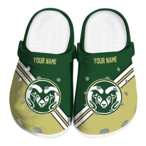 custom colorado state rams striped accents clog best selling
