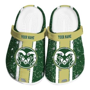 custom colorado state rams vertical stripes clog best selling