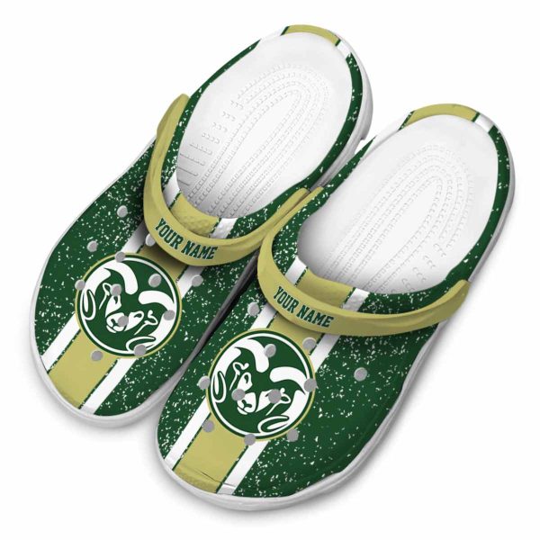 custom colorado state rams vertical stripes clog latest model