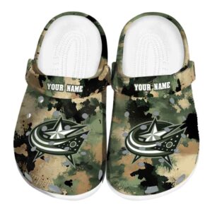 custom columbus blue jackets camouflage craze clog best selling