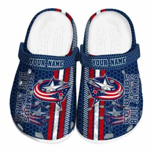 custom columbus blue jackets contrasting stripes clog best selling