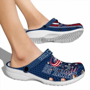 custom columbus blue jackets contrasting stripes clog fashion forward