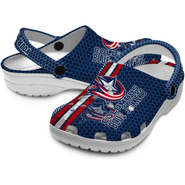 custom columbus blue jackets contrasting stripes clog high quality