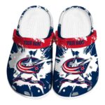 custom columbus blue jackets splatter pattern clog best selling