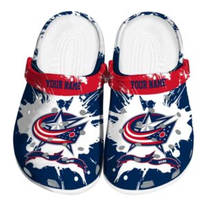 custom columbus blue jackets splatter pattern clog best selling