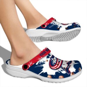 custom columbus blue jackets splatter pattern clog fashion forward