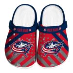 custom columbus blue jackets star spangled graphic clog best selling
