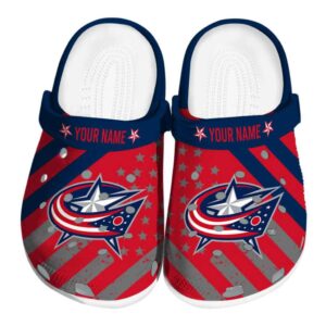 custom columbus blue jackets star spangled graphic clog best selling