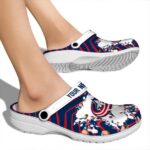 custom columbus blue jackets zigzag paint burst clog best selling