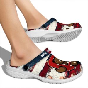 custom cornell big red patriotic stripes clog fashion forward