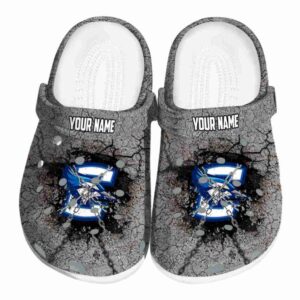 custom creighton bluejays cracked ground texture clog best selling