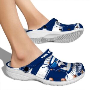 custom creighton bluejays paint splatter graphics clog fashion forward