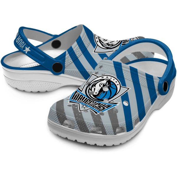 custom dallas mavericks star spangled graphic clog high quality