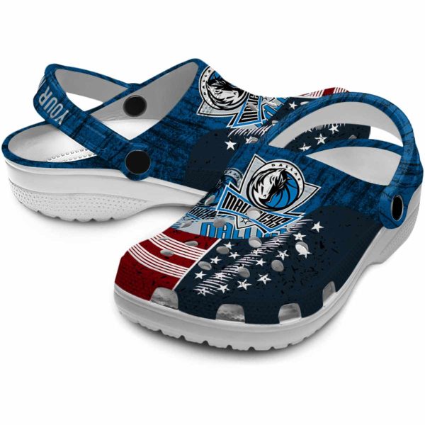 custom dallas mavericks star spangled side pattern clog high quality