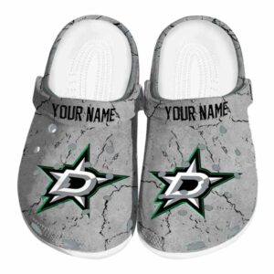 custom dallas stars cracked texture clog best selling
