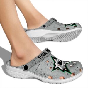 custom dallas stars cracked texture clog fashion forward