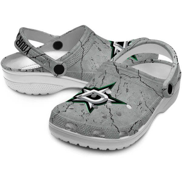 custom dallas stars cracked texture clog high quality