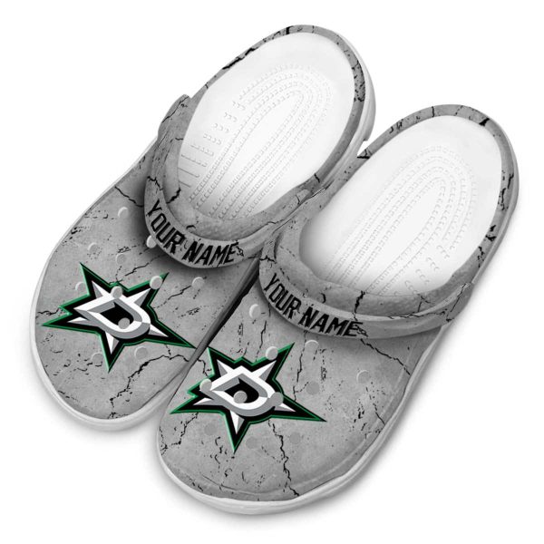 custom dallas stars cracked texture clog latest model