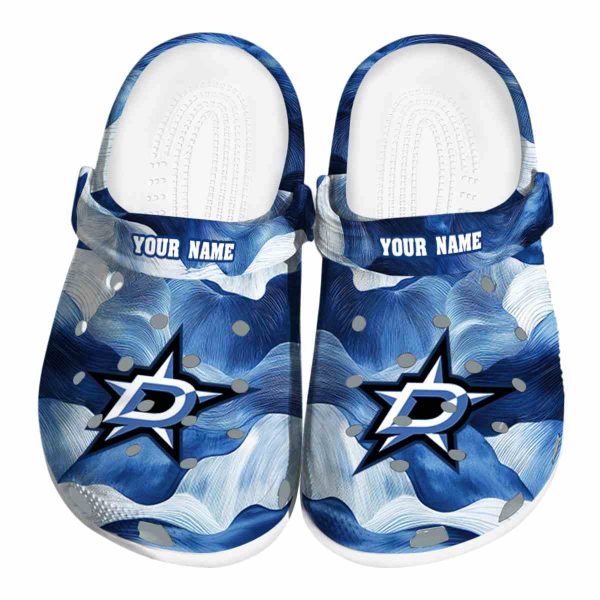 custom dallas stars ocean waves clog best selling