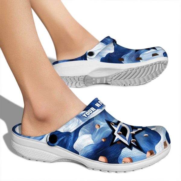 custom dallas stars ocean waves clog fashion forward