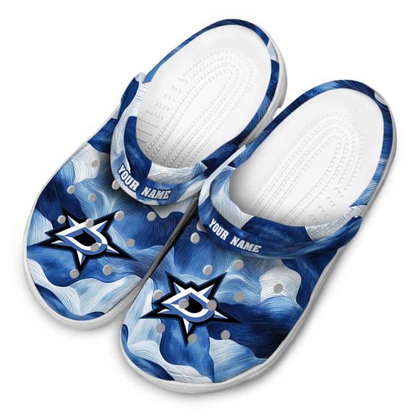 custom dallas stars ocean waves clog latest model