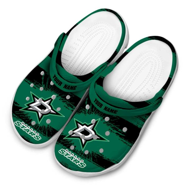 custom dallas stars paint splatter graphics clog latest model 1