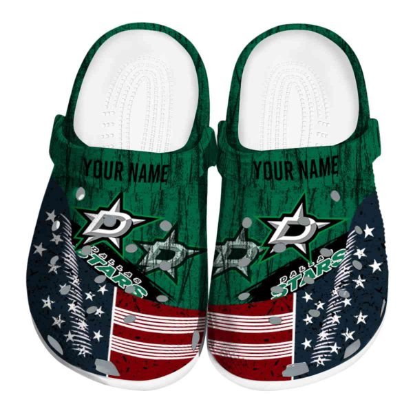 custom dallas stars star spangled side pattern clog best selling