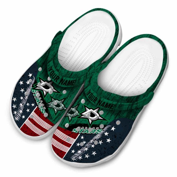 custom dallas stars star spangled side pattern clog latest model