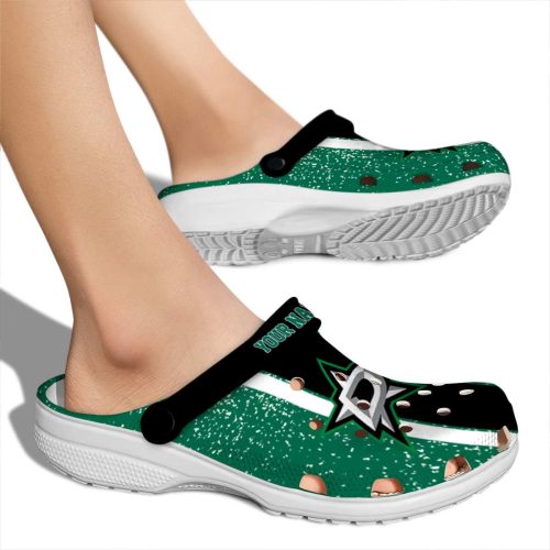 custom dallas stars vertical stripes clog fashion forward