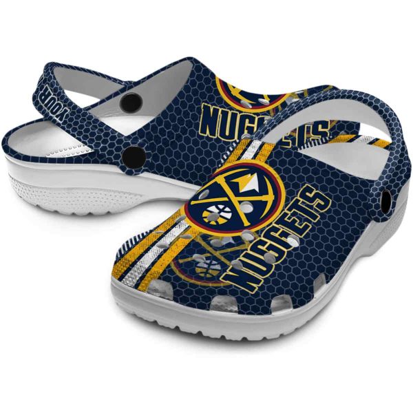 custom denver nuggets contrasting stripes clog high quality