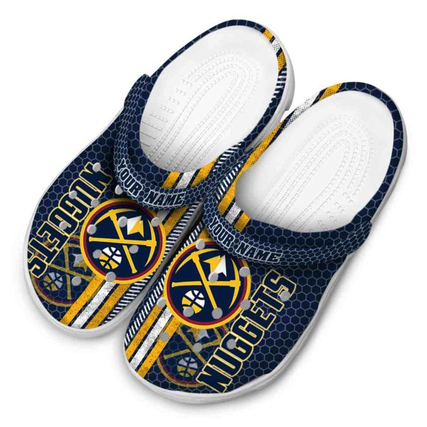 custom denver nuggets contrasting stripes clog latest model