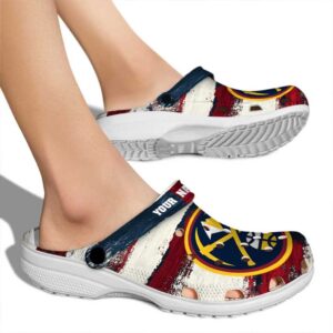 custom denver nuggets patriotic stripes clog fashion forward