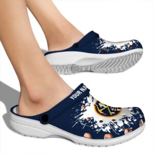 custom denver nuggets splatter background clog fashion forward
