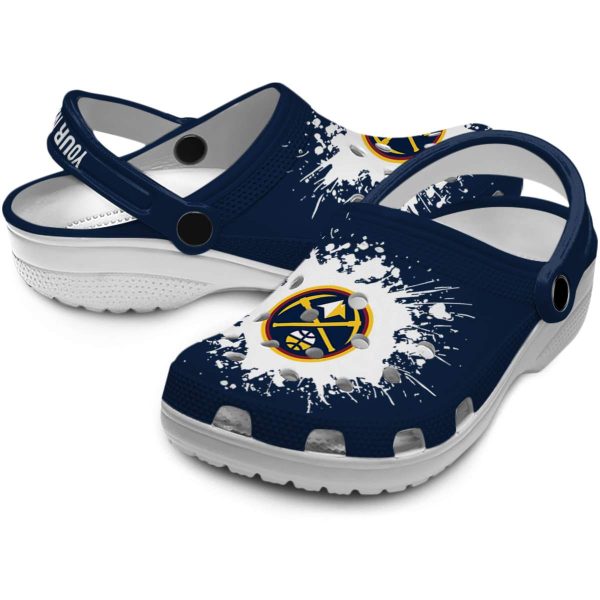 custom denver nuggets splatter background clog high quality