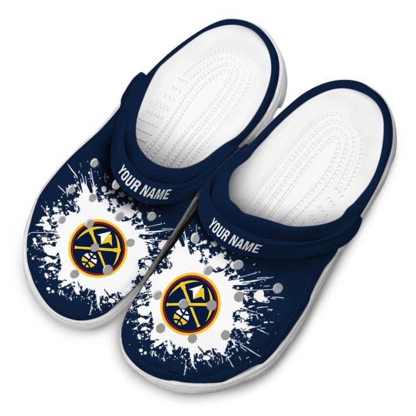 custom denver nuggets splatter background clog latest model