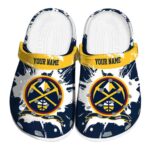 custom denver nuggets splatter pattern clog best selling